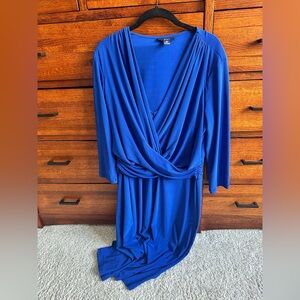 Chaps Royal Blue Long Sleeve Dress